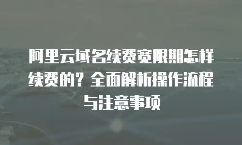 阿里云域名续费宽限期怎样续费的？全面解析操作流程与注意事项