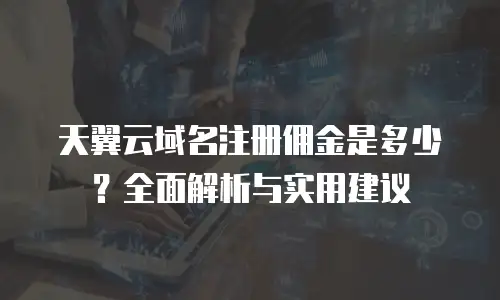 天翼云域名注册佣金是多少？全面解析与实用建议