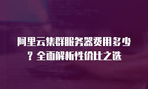 阿里云集群服务器费用多少？全面解析性价比之选