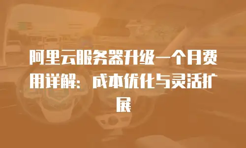 阿里云服务器升级一个月费用详解：成本优化与灵活扩展