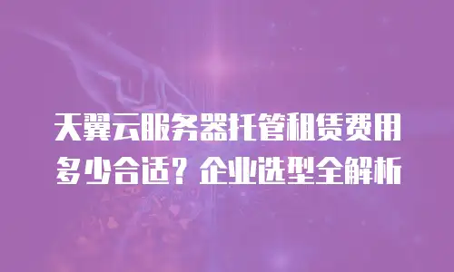 天翼云服务器托管租赁费用多少合适？企业选型全解析
