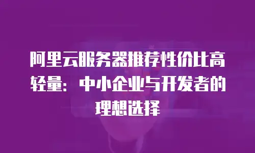 阿里云服务器推荐性价比高轻量：中小企业与开发者的理想选择