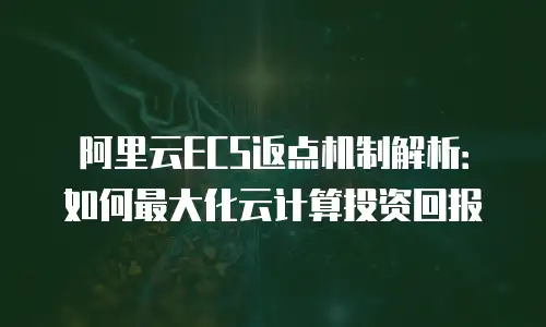 阿里云ECS返点机制解析：如何最大化云计算投资回报