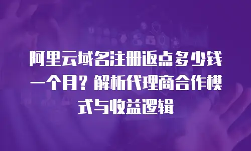 阿里云域名注册返点多少钱一个月？解析代理商合作模式与收益逻辑