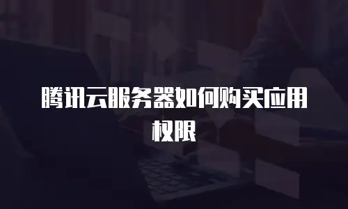 腾讯云服务器如何购买应用权限