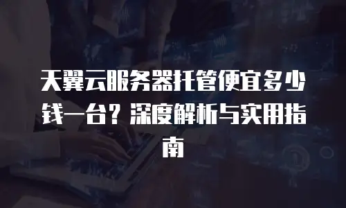 天翼云服务器托管便宜多少钱一台？深度解析与实用指南