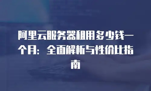 阿里云服务器租用多少钱一个月：全面解析与性价比指南