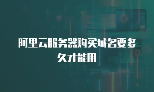 阿里云服务器购买域名要多久才能用