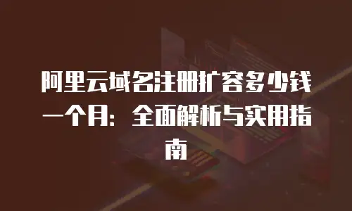 阿里云域名注册扩容多少钱一个月：全面解析与实用指南