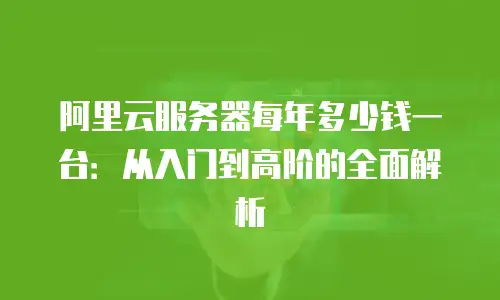 阿里云服务器每年多少钱一台：从入门到高阶的全面解析