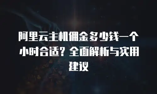 阿里云主机佣金多少钱一个小时合适？全面解析与实用建议