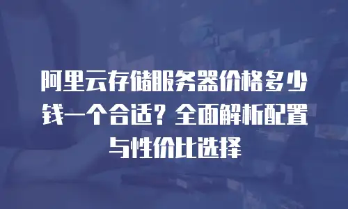 阿里云存储服务器价格多少钱一个合适？全面解析配置与性价比选择