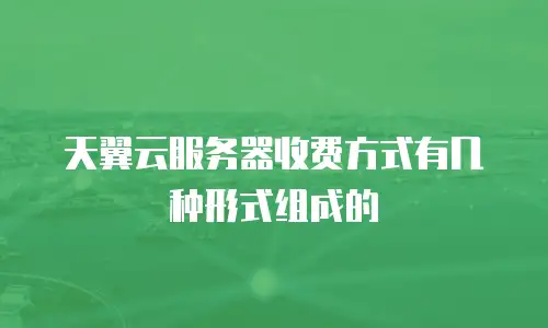 天翼云服务器收费方式有几种形式组成的