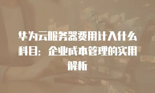华为云服务器费用计入什么科目：企业成本管理的实用解析