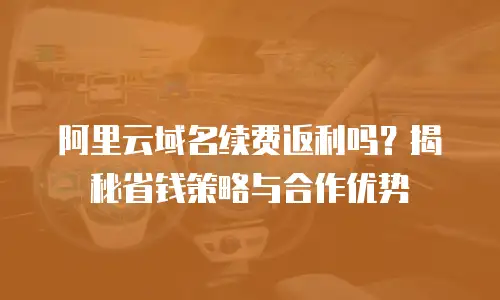 阿里云域名续费返利吗？揭秘省钱策略与合作优势