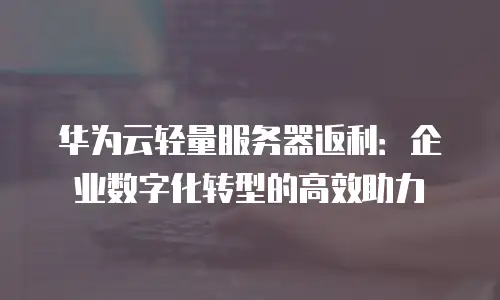 华为云轻量服务器返利：企业数字化转型的高效助力