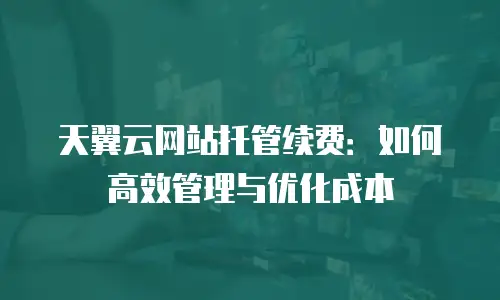 天翼云网站托管续费：如何高效管理与优化成本