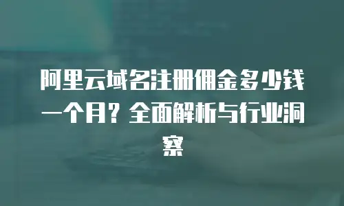 阿里云域名注册佣金多少钱一个月？全面解析与行业洞察