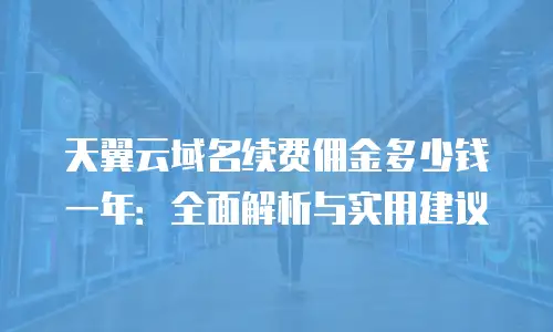 天翼云域名续费佣金多少钱一年：全面解析与实用建议