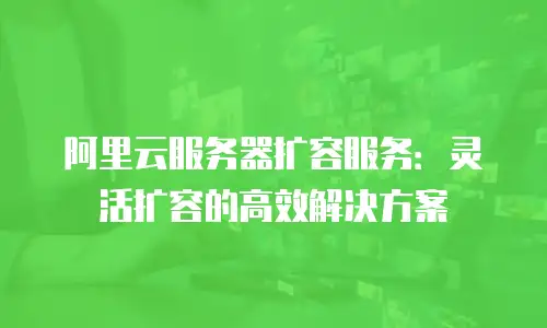 阿里云服务器扩容服务：灵活扩容的高效解决方案