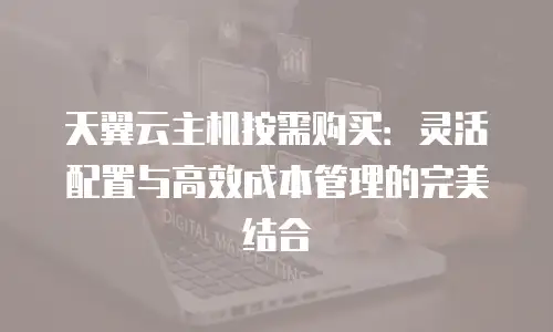 天翼云主机按需购买：灵活配置与高效成本管理的完美结合