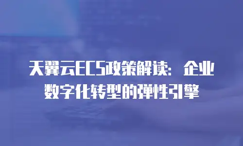 天翼云ECS政策解读：企业数字化转型的弹性引擎