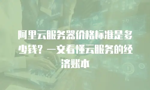 阿里云服务器价格标准是多少钱？一文看懂云服务的经济账本