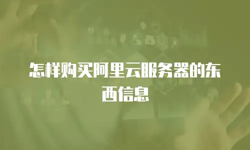 怎样购买阿里云服务器的东西信息