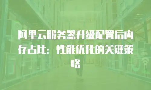 阿里云服务器升级配置后内存占比：性能优化的关键策略