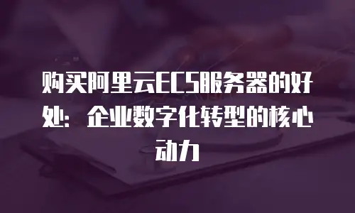 购买阿里云ECS服务器的好处：企业数字化转型的核心动力