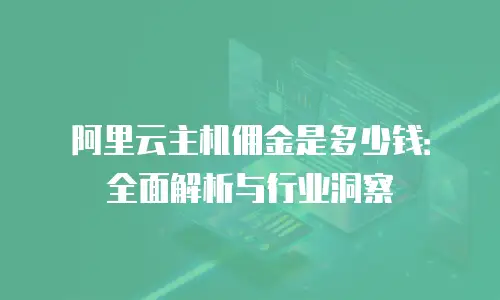 阿里云主机佣金是多少钱：全面解析与行业洞察