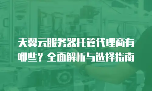 天翼云服务器托管代理商有哪些？全面解析与选择指南