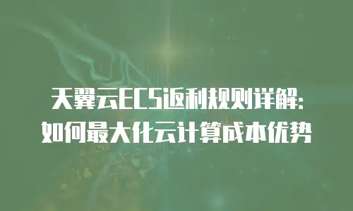 天翼云ECS返利规则详解：如何最大化云计算成本优势