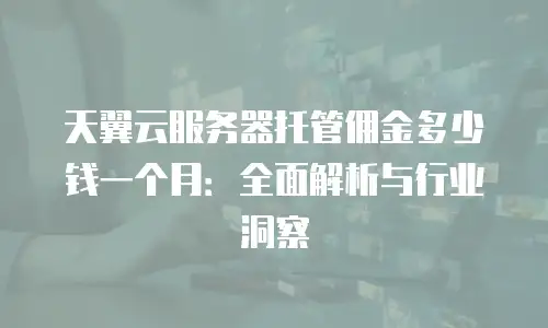 天翼云服务器托管佣金多少钱一个月：全面解析与行业洞察