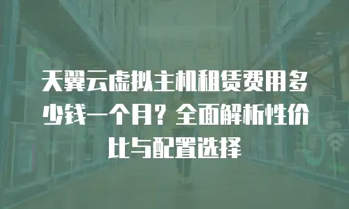 天翼云虚拟主机租赁费用多少钱一个月？全面解析性价比与配置选择