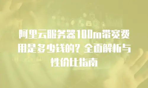 阿里云服务器100m带宽费用是多少钱的？全面解析与性价比指南