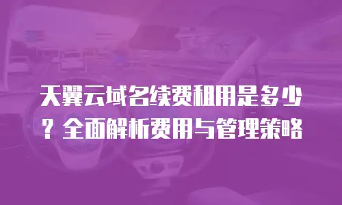 天翼云域名续费租用是多少？全面解析费用与管理策略