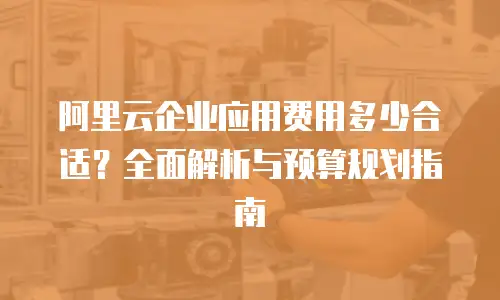 阿里云企业应用费用多少合适？全面解析与预算规划指南