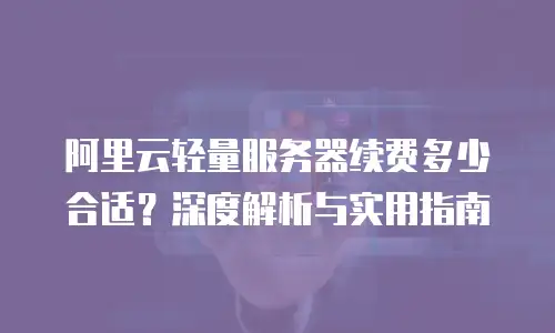 阿里云轻量服务器续费多少合适？深度解析与实用指南