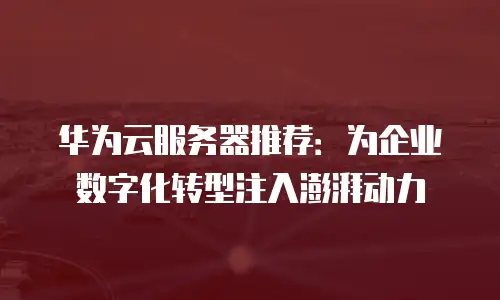 华为云服务器推荐：为企业数字化转型注入澎湃动力