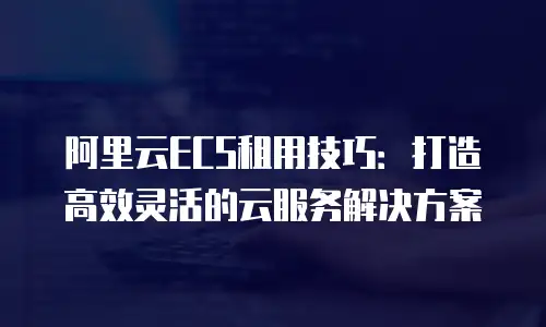 阿里云ECS租用技巧：打造高效灵活的云服务解决方案