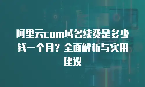 阿里云com域名续费是多少钱一个月？全面解析与实用建议