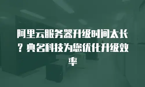 阿里云服务器升级时间太长？典名科技为您优化升级效率