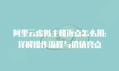 阿里云虚拟主机返点怎么用：详解操作流程与价值亮点