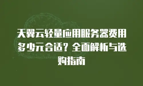 天翼云轻量应用服务器费用多少元合适？全面解析与选购指南