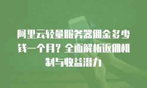 阿里云轻量服务器佣金多少钱一个月？全面解析返佣机制与收益潜力
