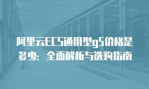 阿里云ECS通用型g5价格是多少：全面解析与选购指南