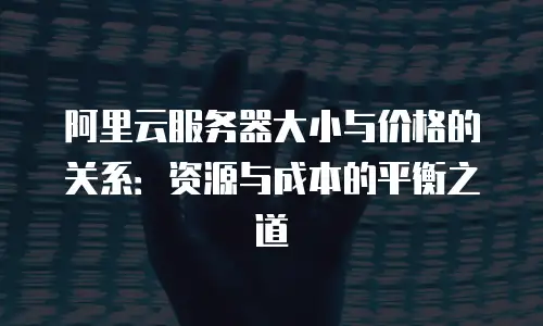 阿里云服务器大小与价格的关系：资源与成本的平衡之道