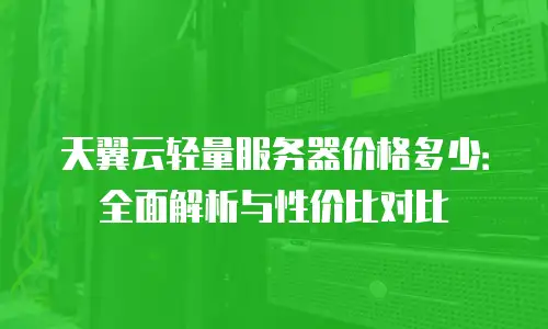 天翼云轻量服务器价格多少：全面解析与性价比对比