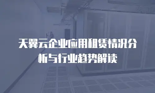 天翼云企业应用租赁情况分析与行业趋势解读